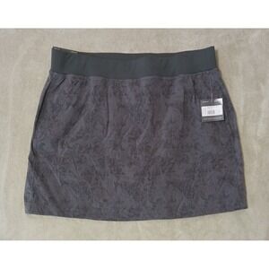 NWT Eddie Bauer Womens Skort Skirt Gray Size 14 Pockets Stretchy Travex Flexico